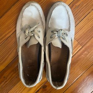 White mens Sperry boat shoes